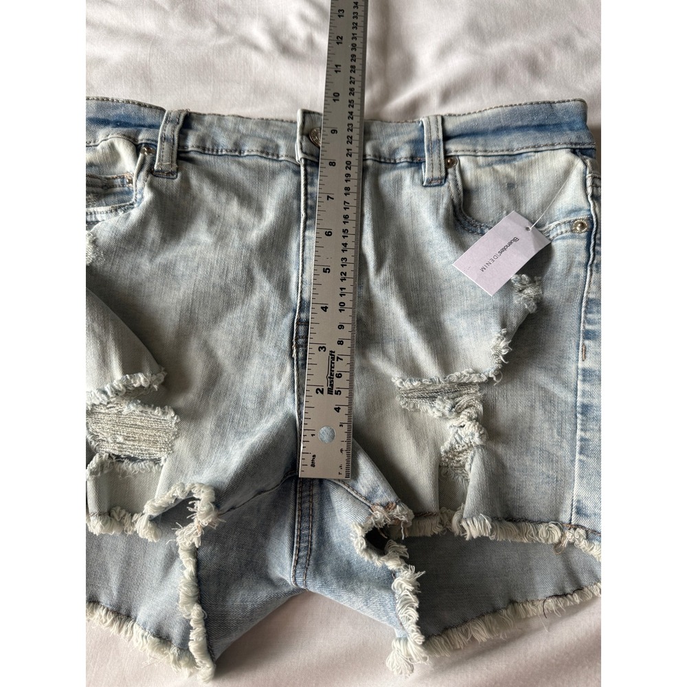 Bluenotes Womens Light Wash Distressed High Rise Shorty Shorts 6 Y2K Boho Summer - Picture 9 of 13